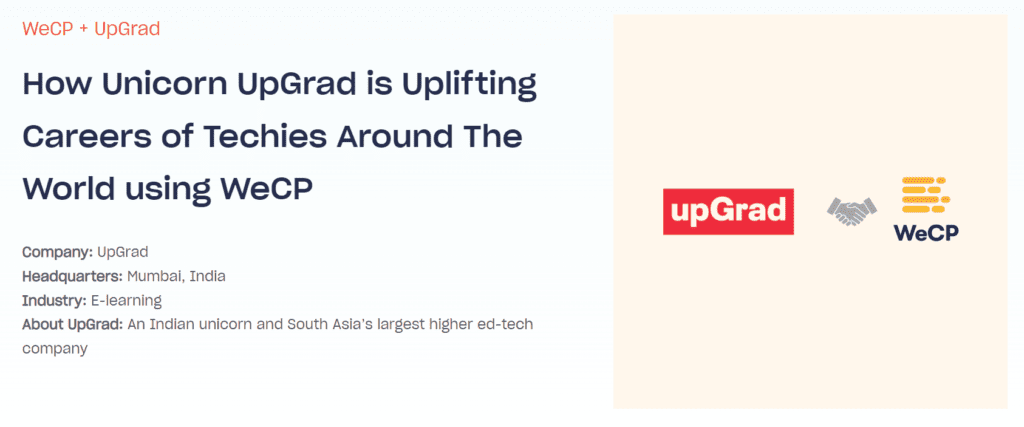 WeCP's UpGrad case study